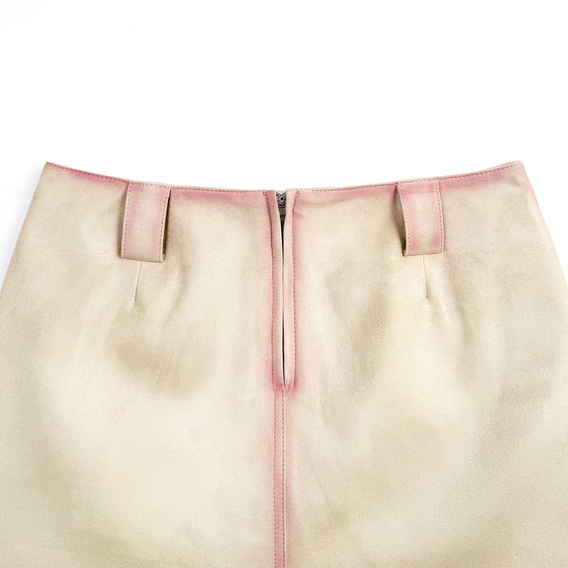 OIL BRIDGE SUEDE SKIRT IVORY