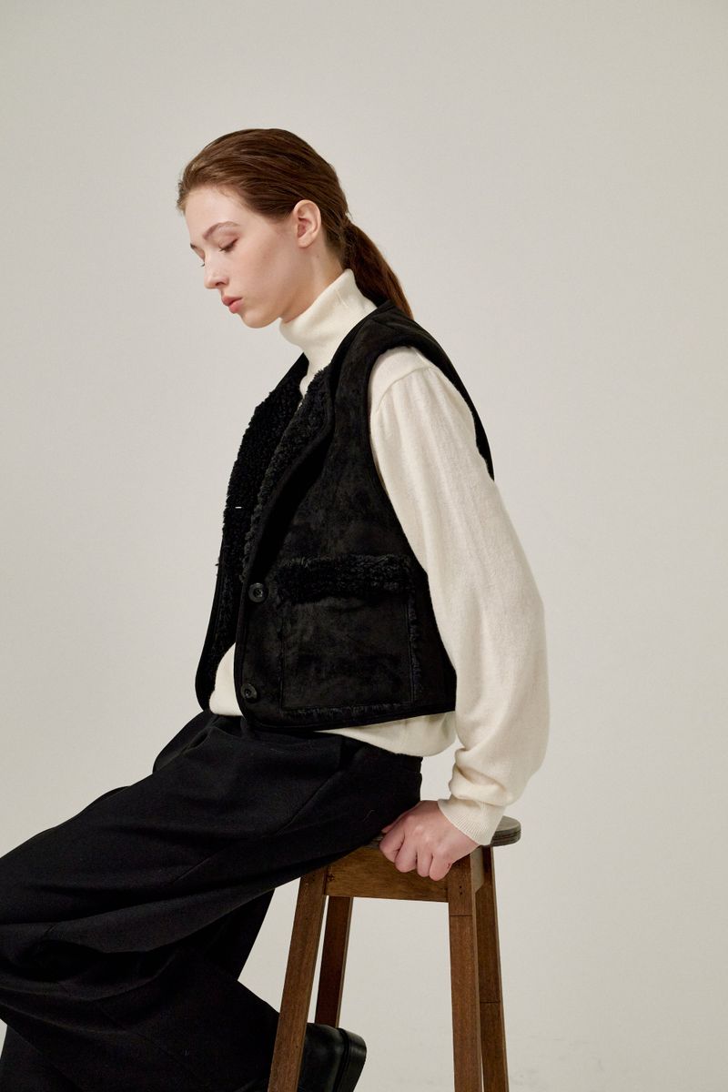 Semi wide pants (Black)