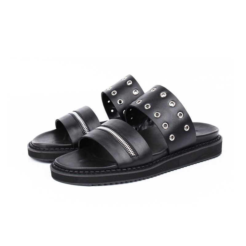 DAVID STONE(デイビッドストーン)の「DAVID STONE ZIPPER X RING LEATHER SANDALS(Shoes)」