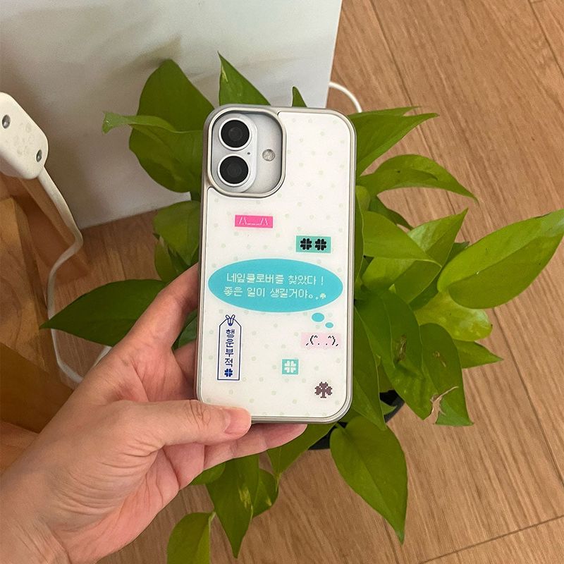 venitore（ヴェニトー）の「[MADE] [Glossy Glass Silver Bumper Case] 四つ葉のクローバーを見つけた!（Smartphone Accessories）」