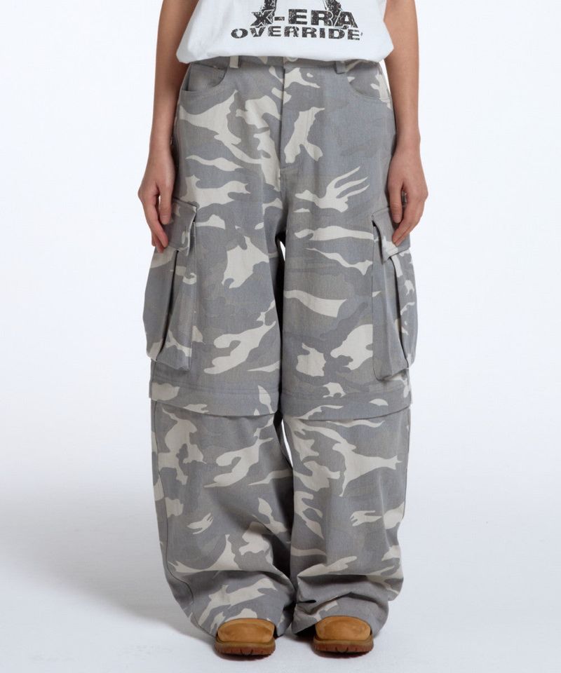 CONY CAMO 2-WAY CARGO PANTS / LIGHT GRAY