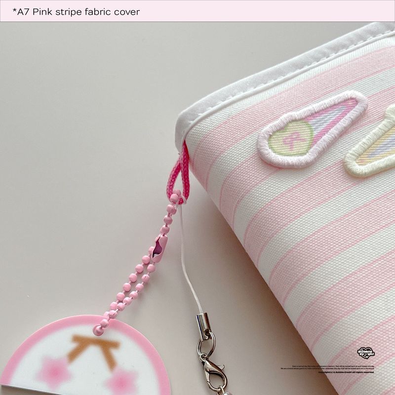 A7 pink stripe fabric cover