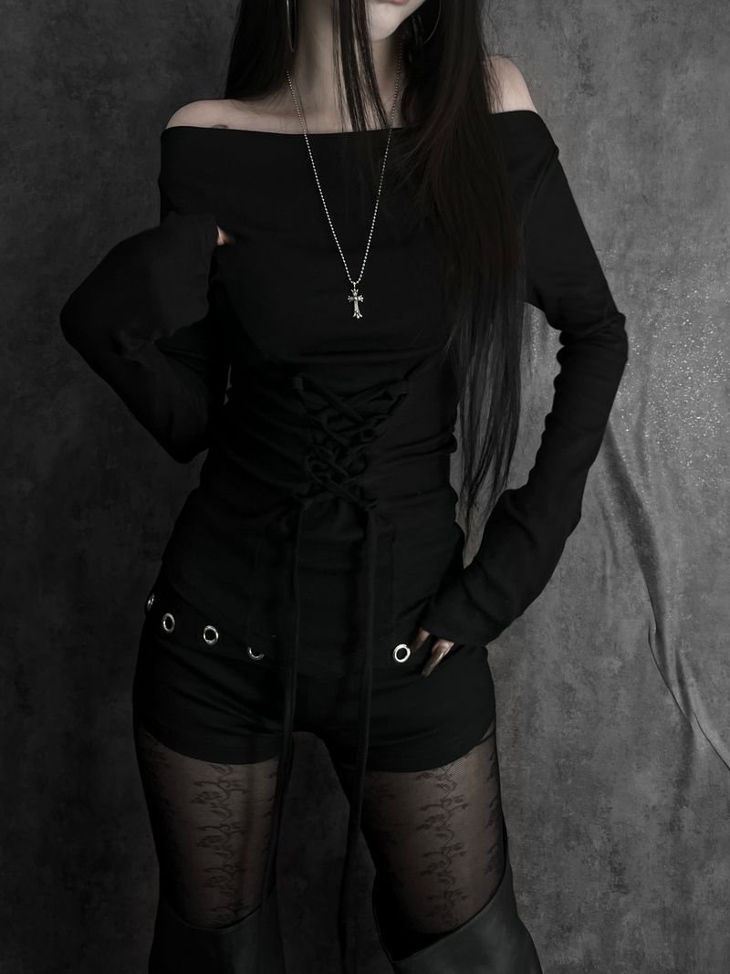 basic corset off-shoulder T (2color)