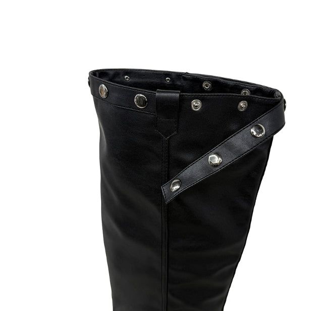 Snap Buckle Slouch Boots
