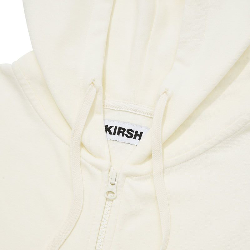 WORDING APPLIQUE HOODIE ZIP UP [IVORY]