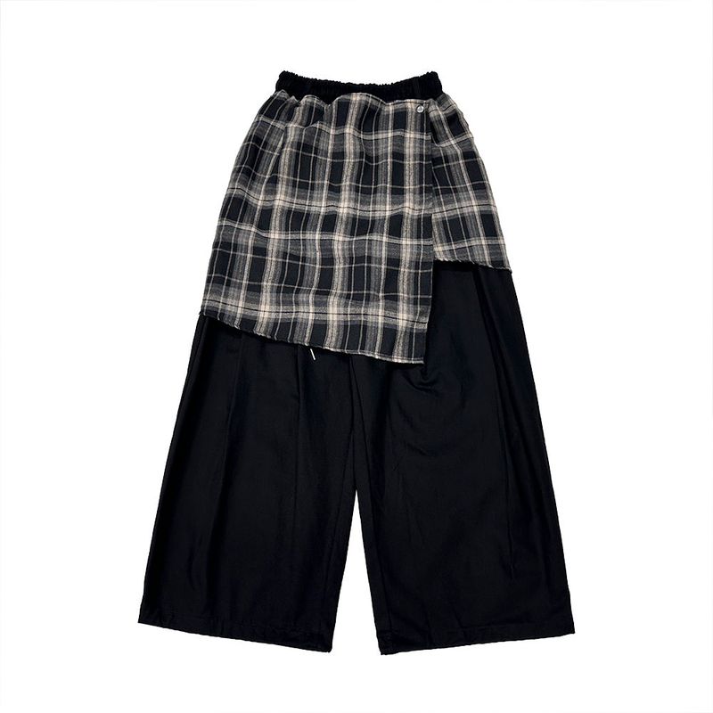 Checkered Layered Balloon Pants