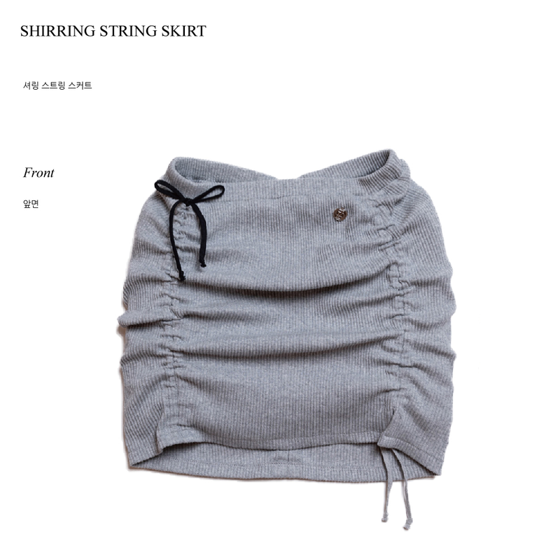 SHIRRING STRING SKIRT GRAY