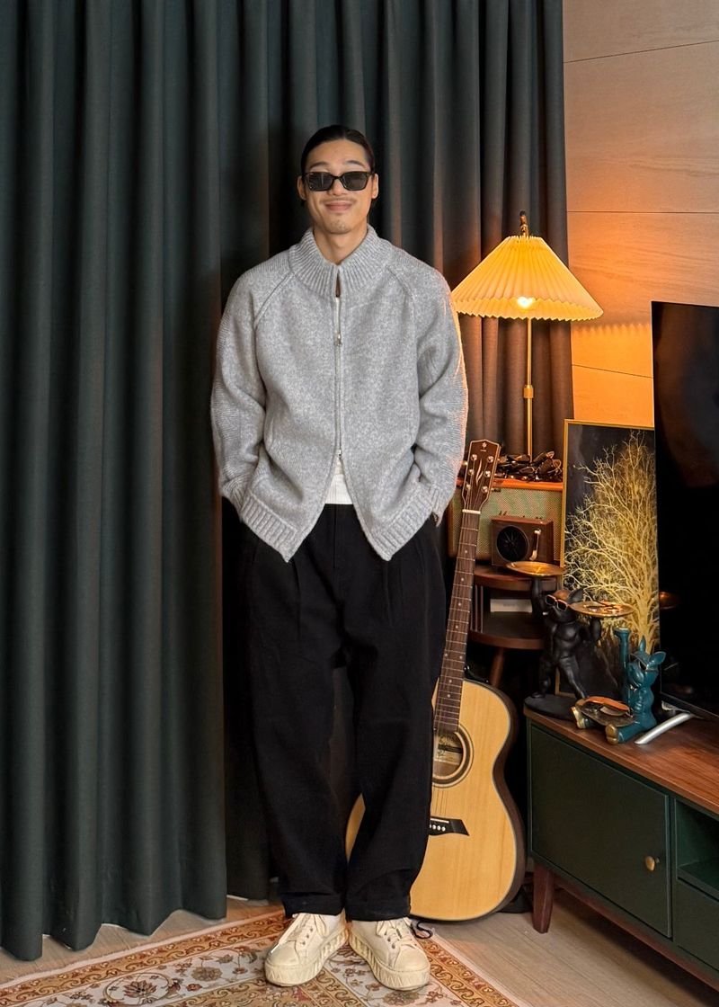 [virstyle original] INKKI Two-Way Wool Knit Zip-Up 2COLOR