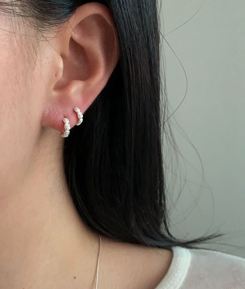  (silver925) ミニローズワンタッチピアス *silver