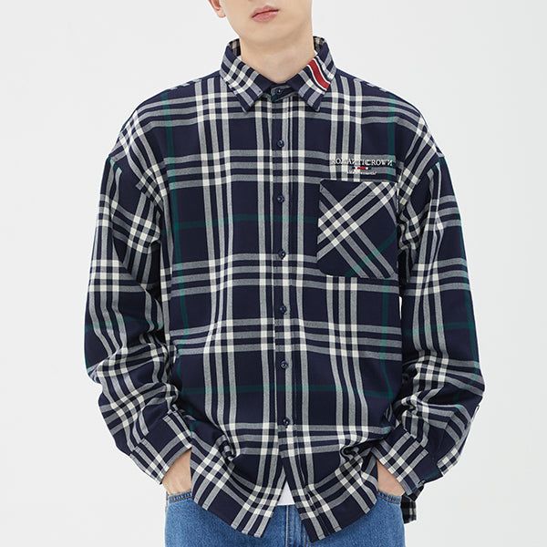 ROMANTIC CROWN(ロマンティッククラウン)の「SIGNATURE CHECK SHIRT_NAVY(Tops)」