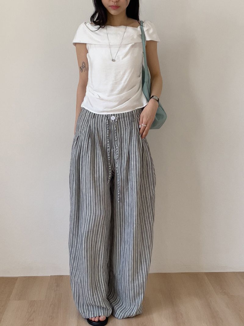 INCHANT ME(インチャントミー)の「Rose String Stripe Wide Pants(Pants)」