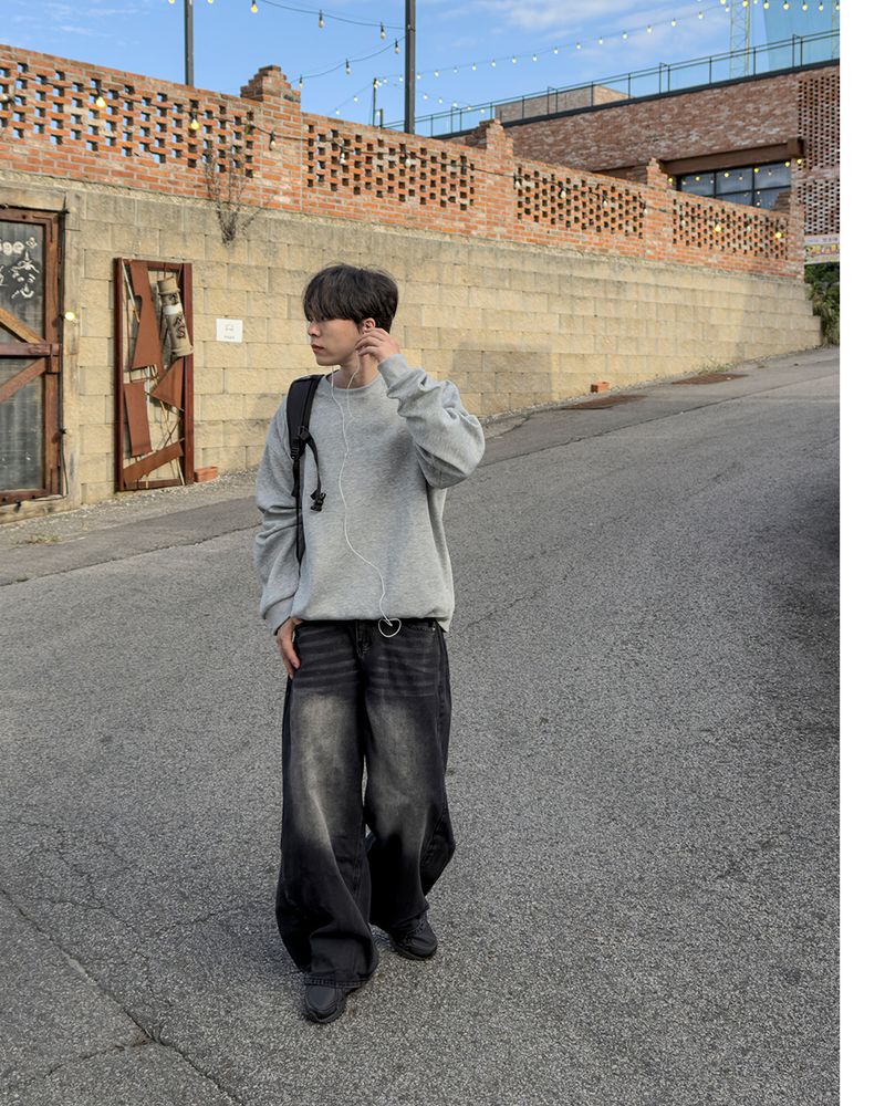 Mech side tuck wide denim pants
