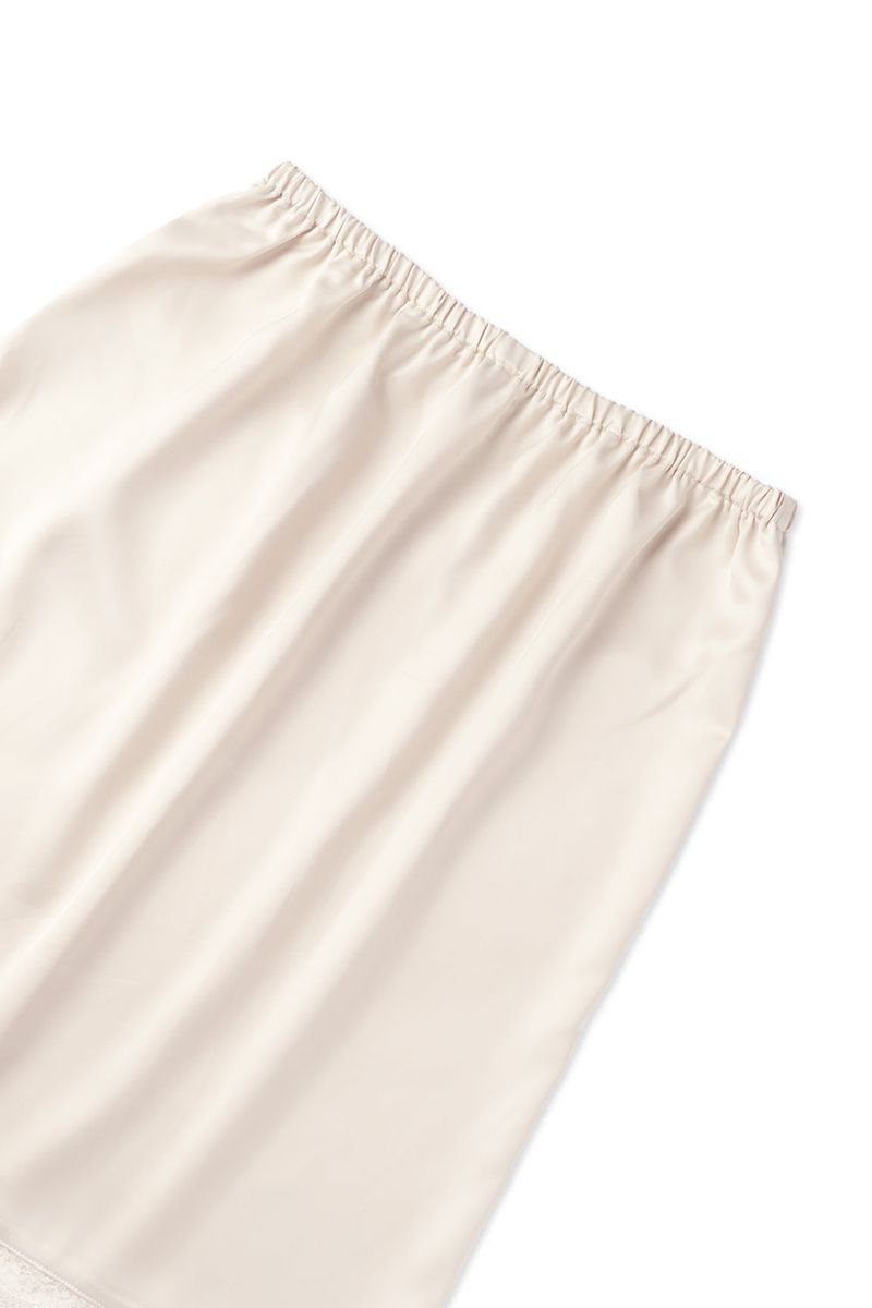 Satin midi skirt_ivory