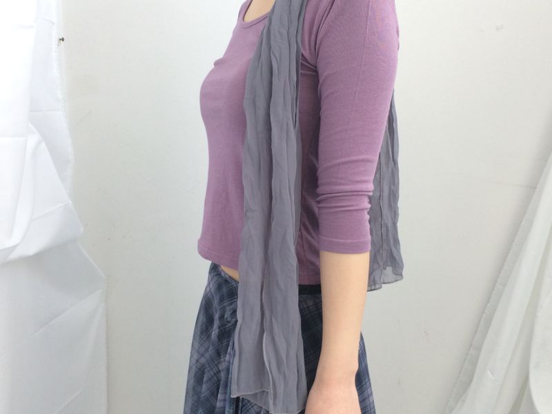 U-Neck Three-Quarter Slim Line Cotton Top