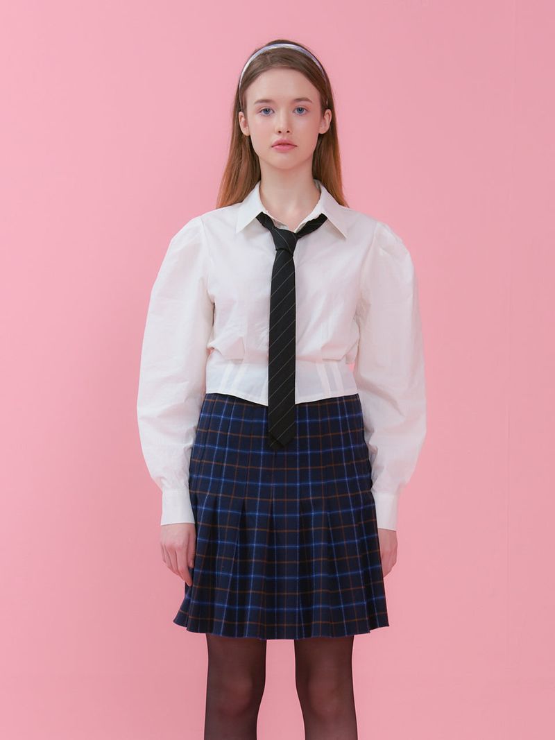 CROP PUFF BLOUSE_WHITE