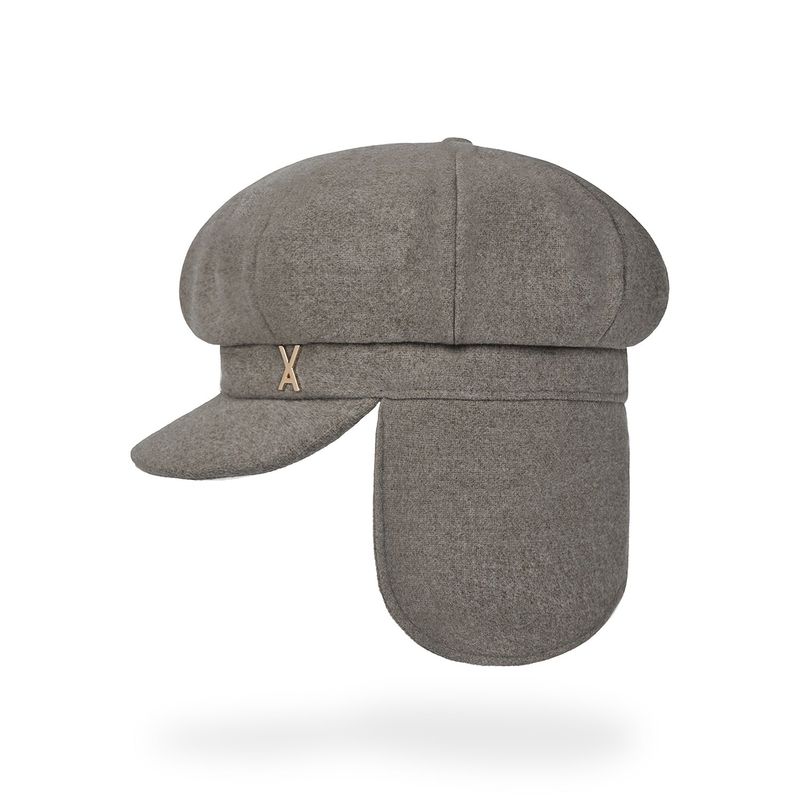 VA Stud Fly Newsboy Cap / Beige