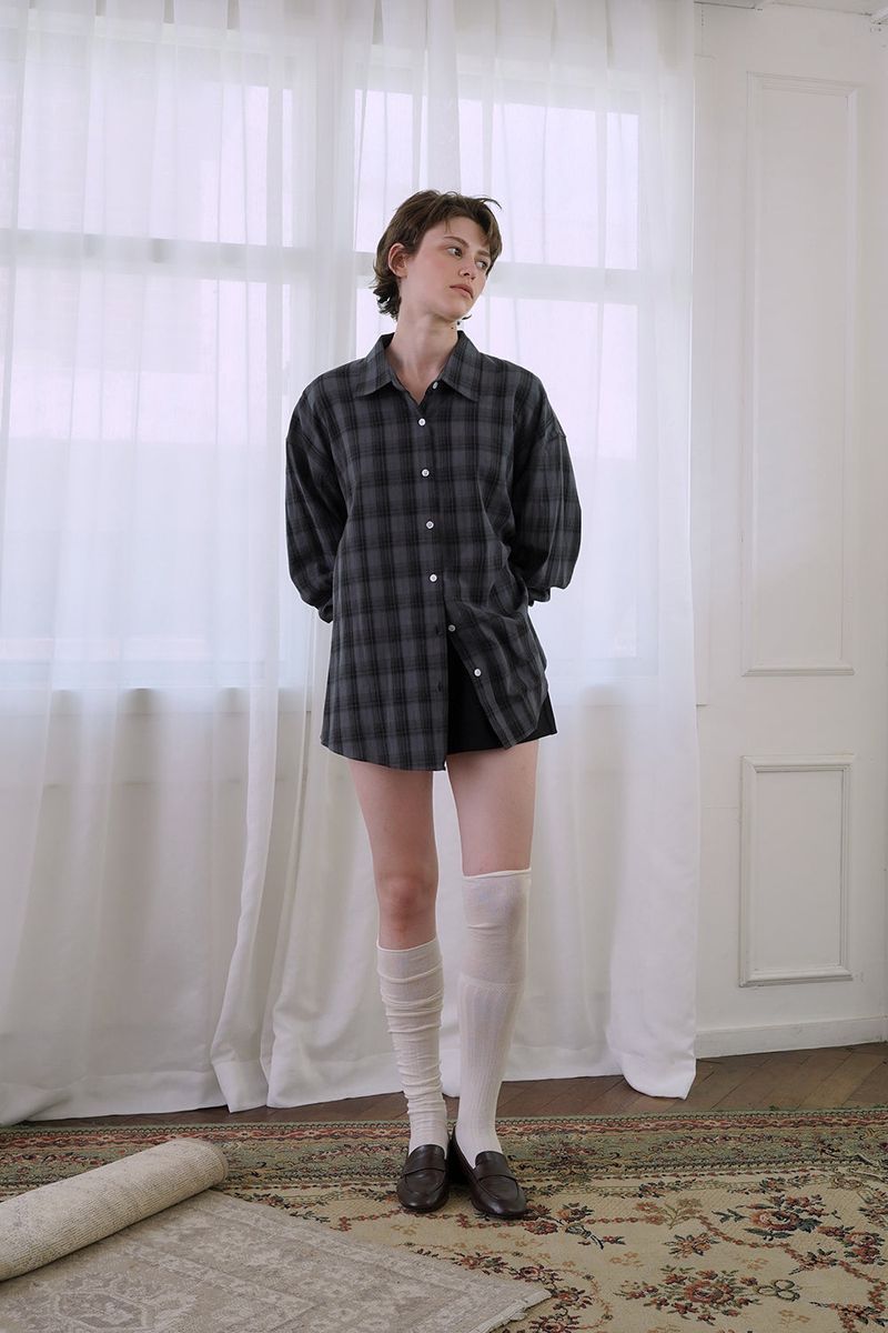 Autumn check shirt_navy