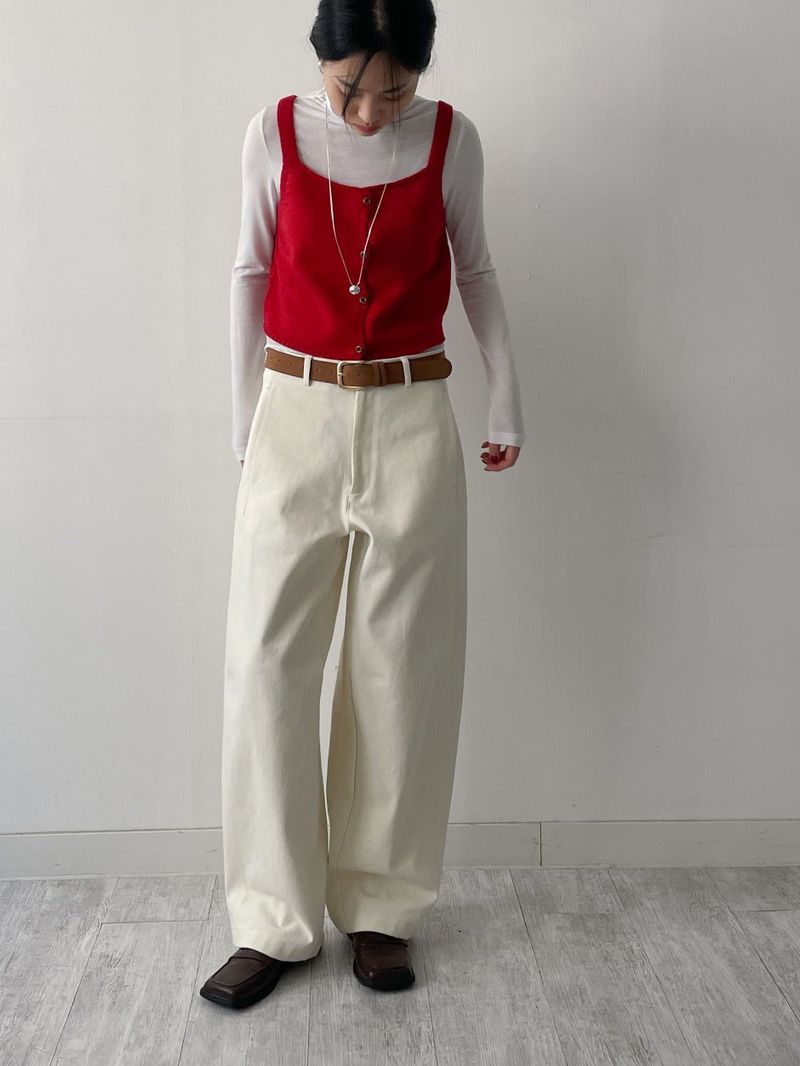 Wood Square Neck Knit Bustier