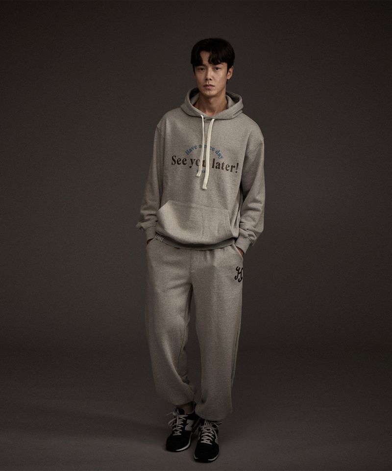 HAAND LOGO GRAPHIC HOODIE GREY