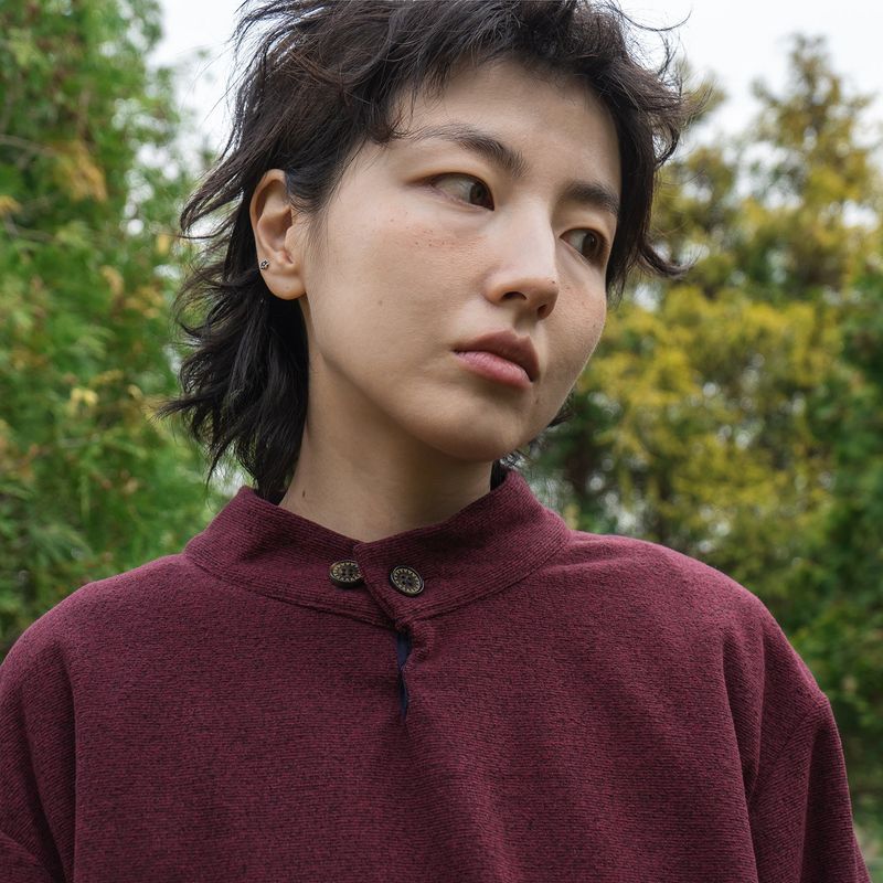 Surface fleece pullover / Rust wine