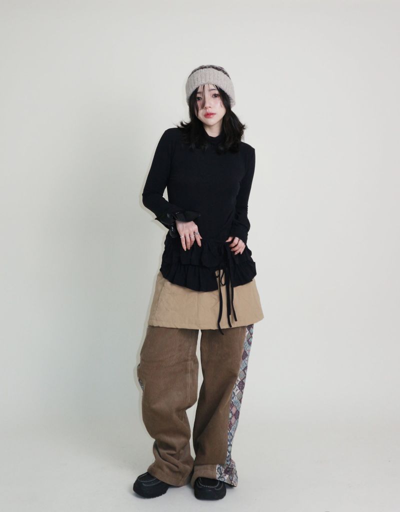 Yves Double Frill Layered Shea Turtleneck (Turtleneck)