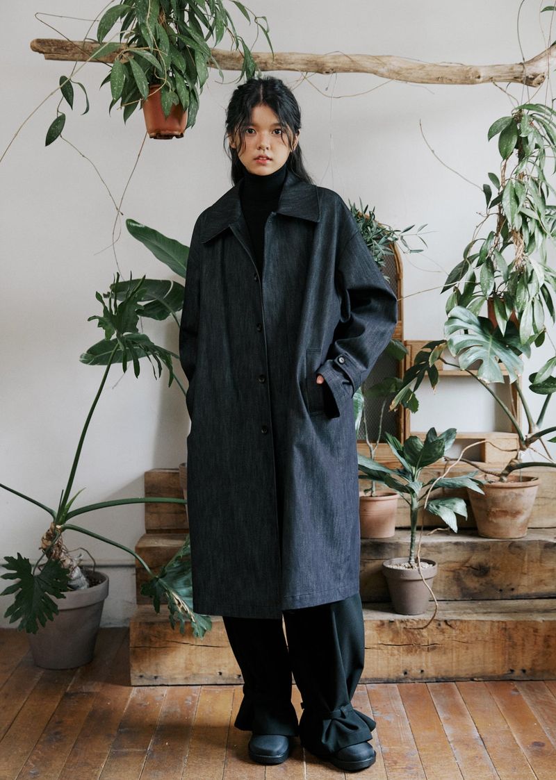 unisex mac coat denim