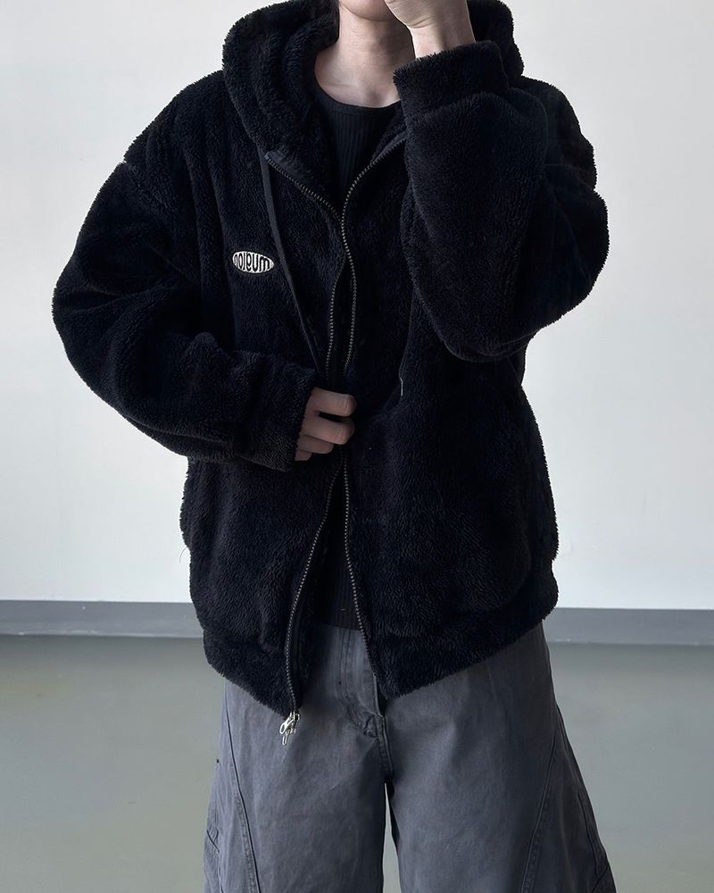 Perrin Fleece Shearling Hood Zip-Up