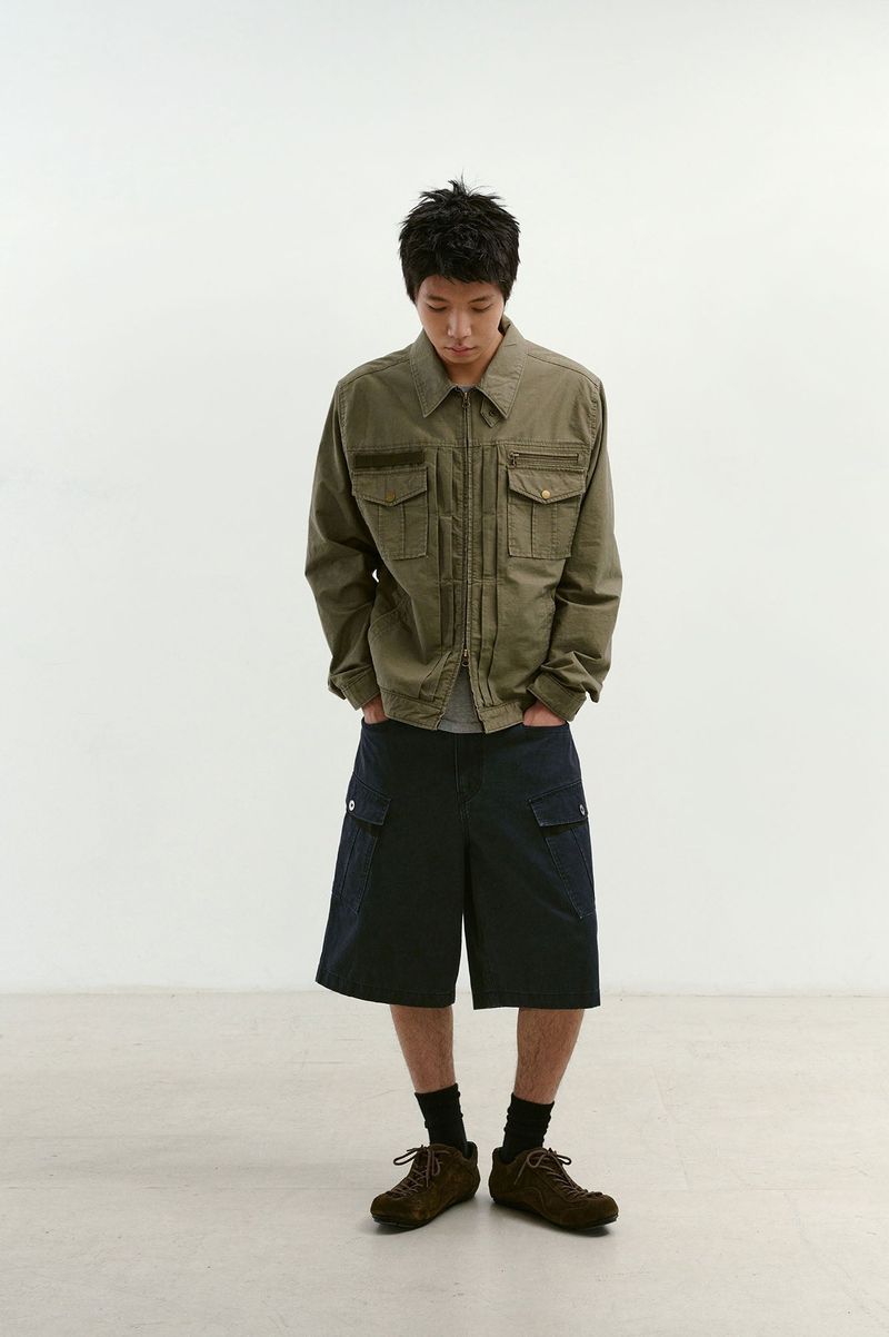 Monkey Pockets Cargo Shorts (Washed Navy)