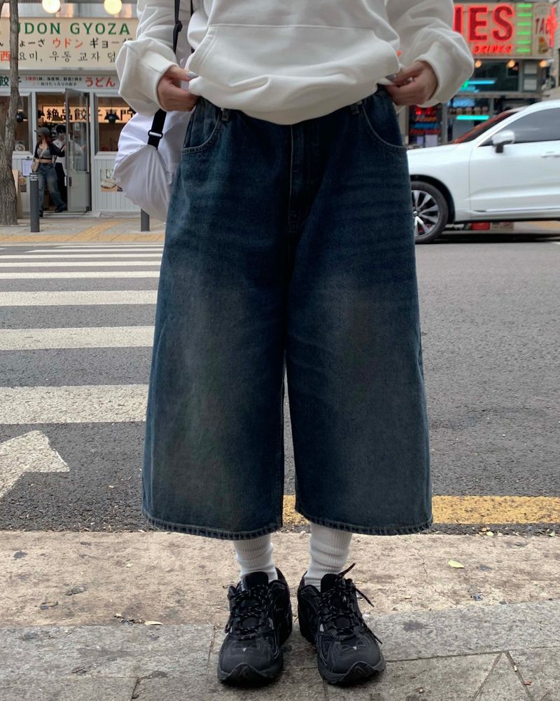 メガバミューダデニムパンツ