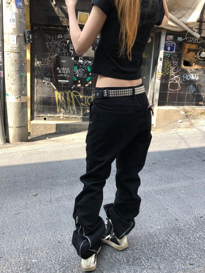 Cyber Black Zip Pants