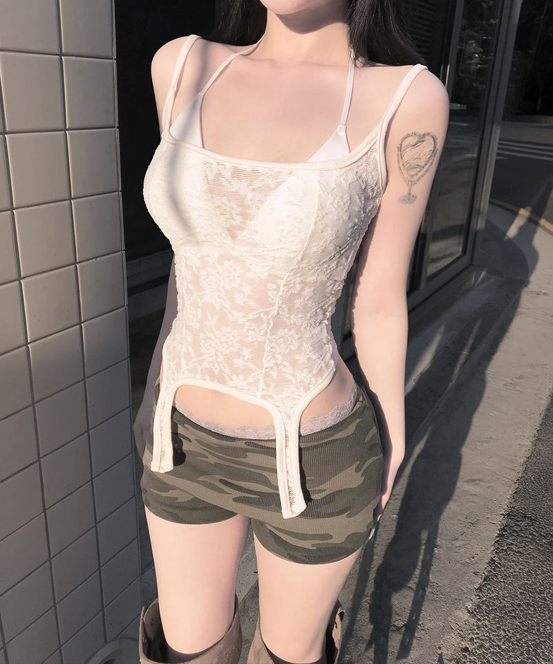 lace garter top (3colors)