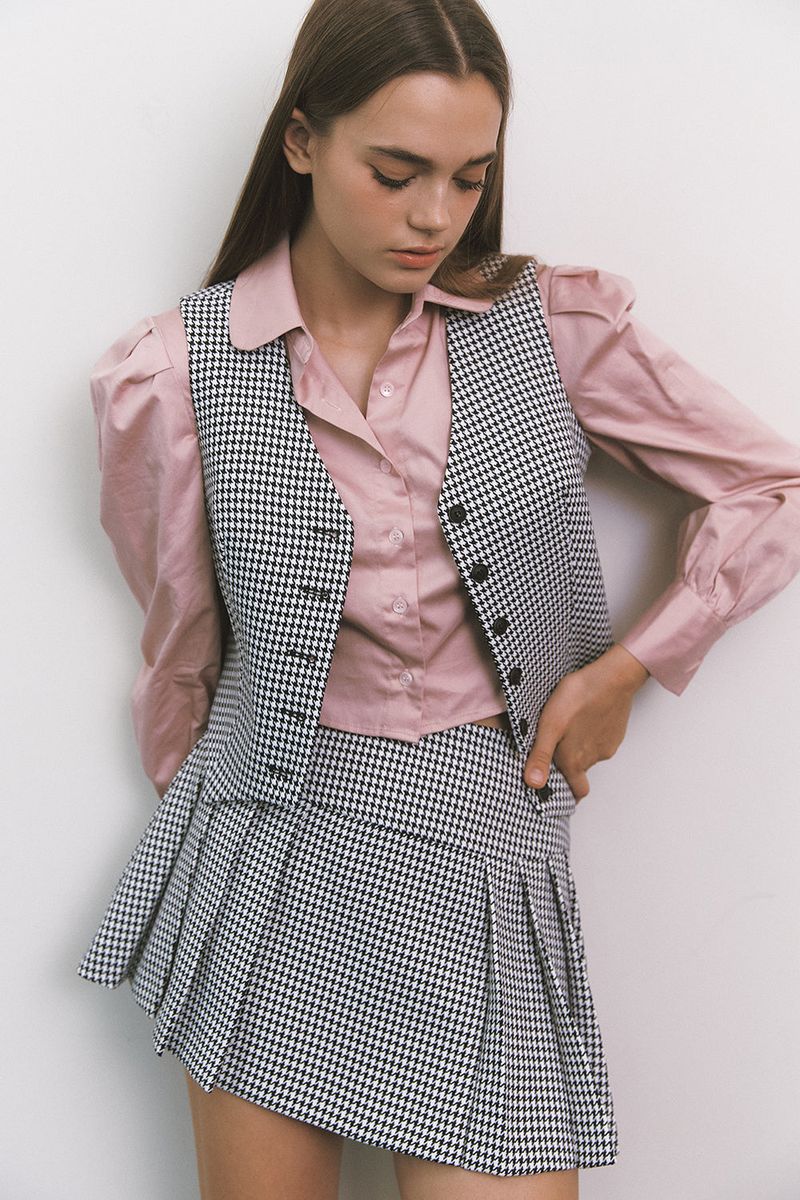 Cropped Puff Shirt Pink