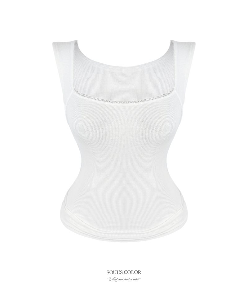 Slim Line Lace Rib Top (2color)