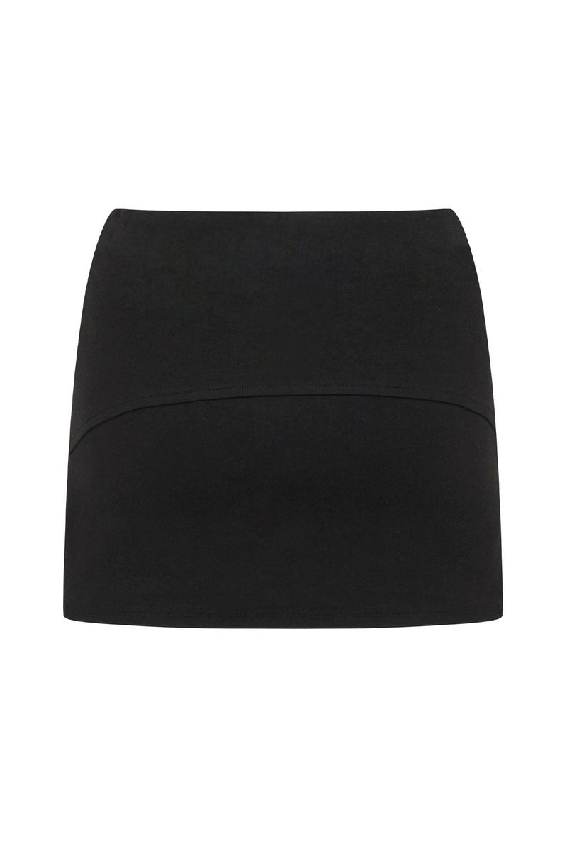 Eyelet slit skirt (black)
