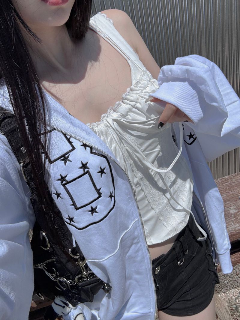flag star hoodie zip-up(3 color)