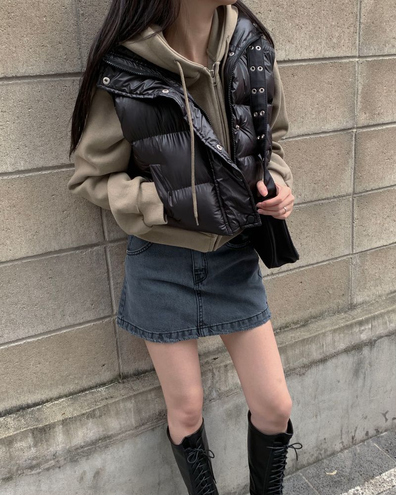 High crop padding vest
