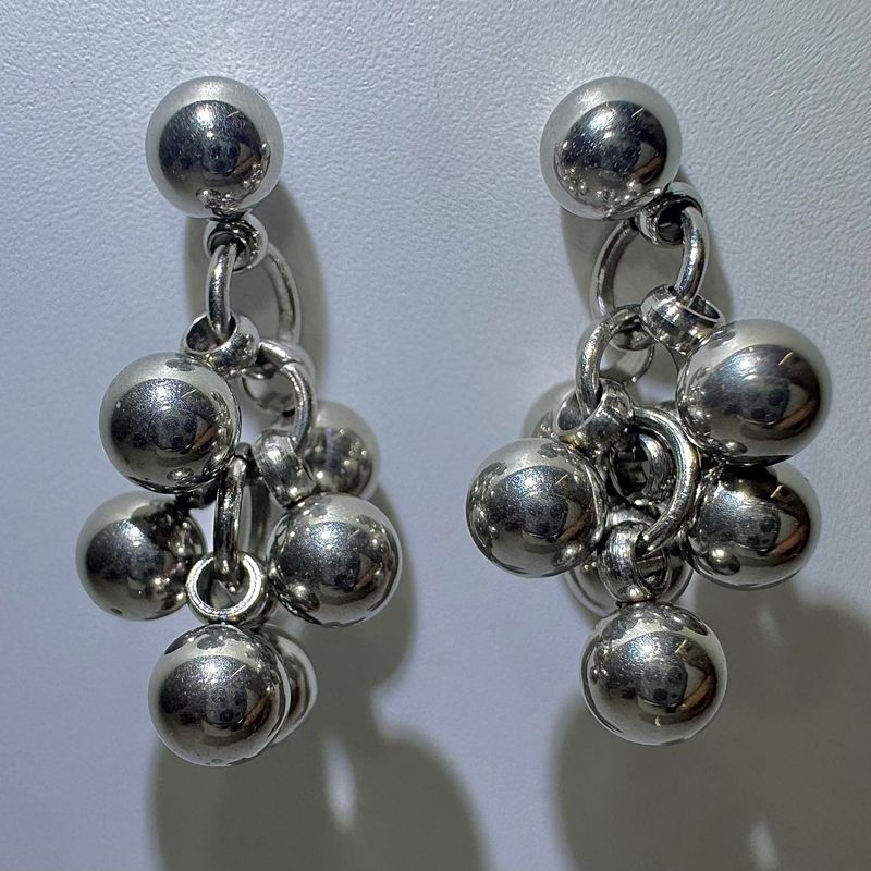 Silver ball drop earring (set)
