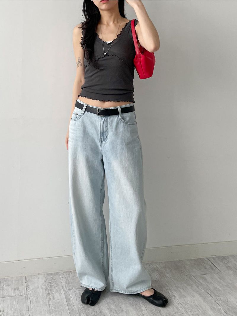 Ruffle V-Neck Sleeveless Top