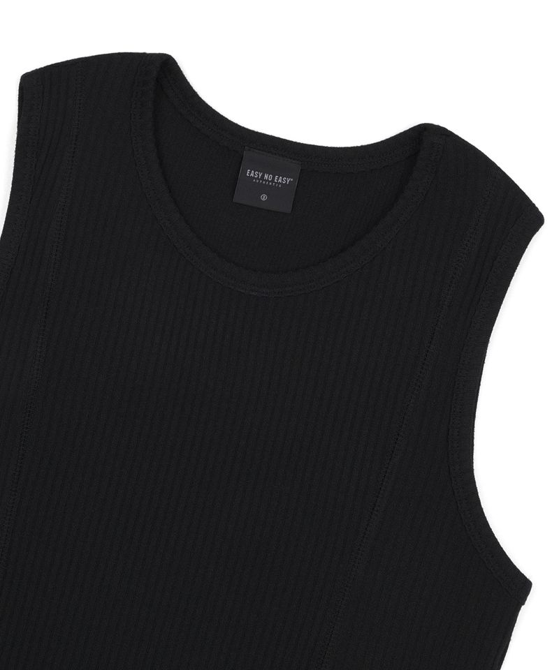 Ribbed Cutout Sleeveless - Black