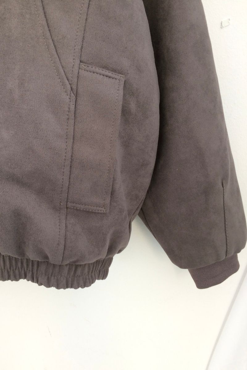 Milkfur high neck suede jumper