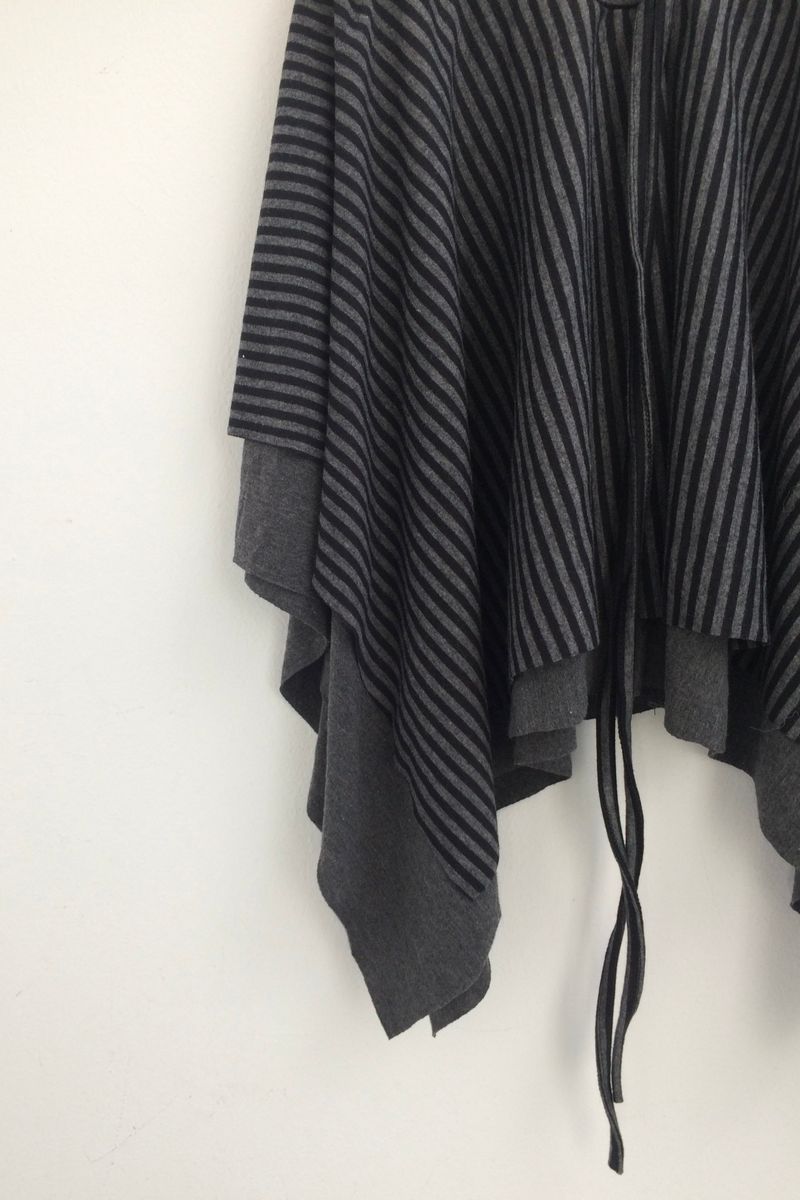 stripe ribbonline wave skirt