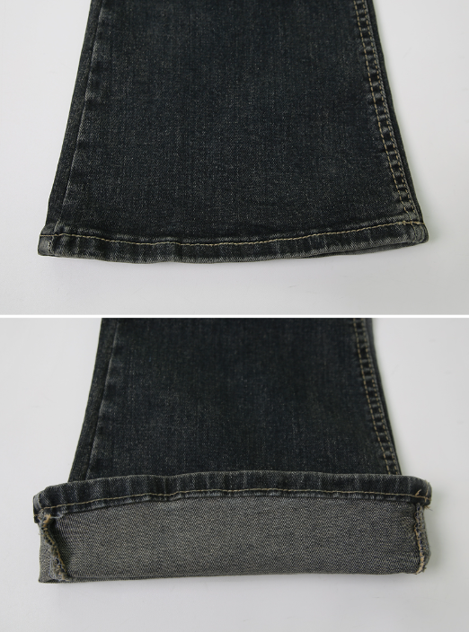 Cat Washing Denim Bootcut Pants