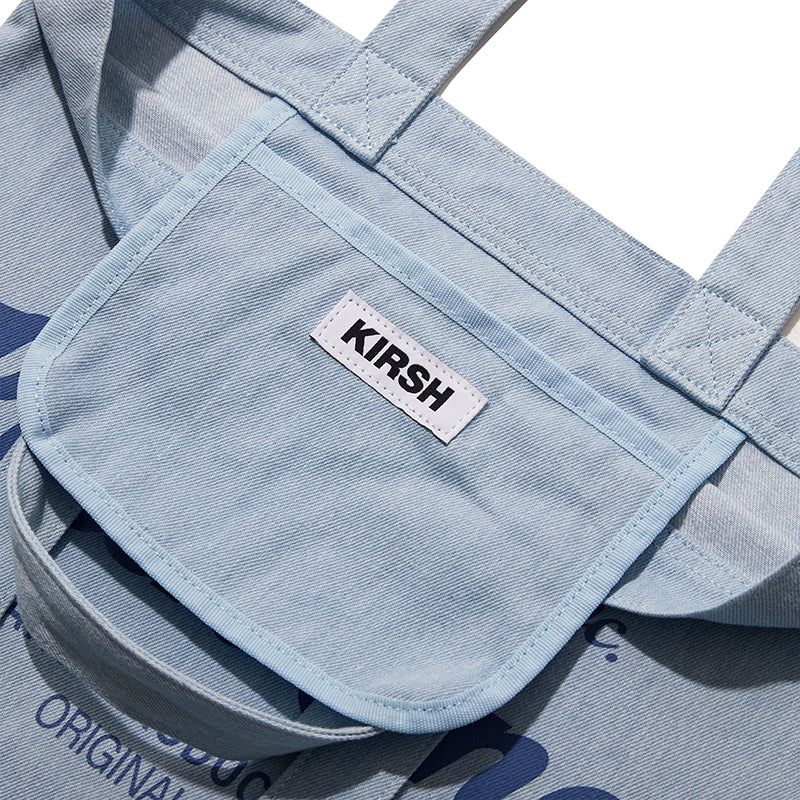 UNI WORDING LOGO DENIM ECO BAG [BLUE]