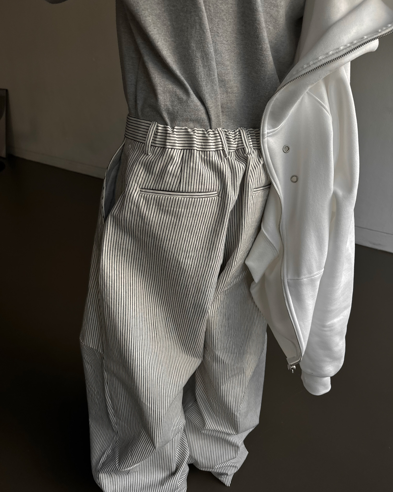 Curved stripe pants (Unisex)