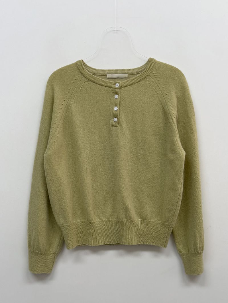 Cash Henley Neck Raglan Knit