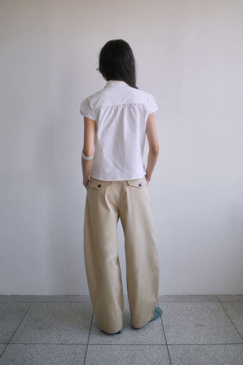 26SS★ WRAP CURVED COTTON TROUSER