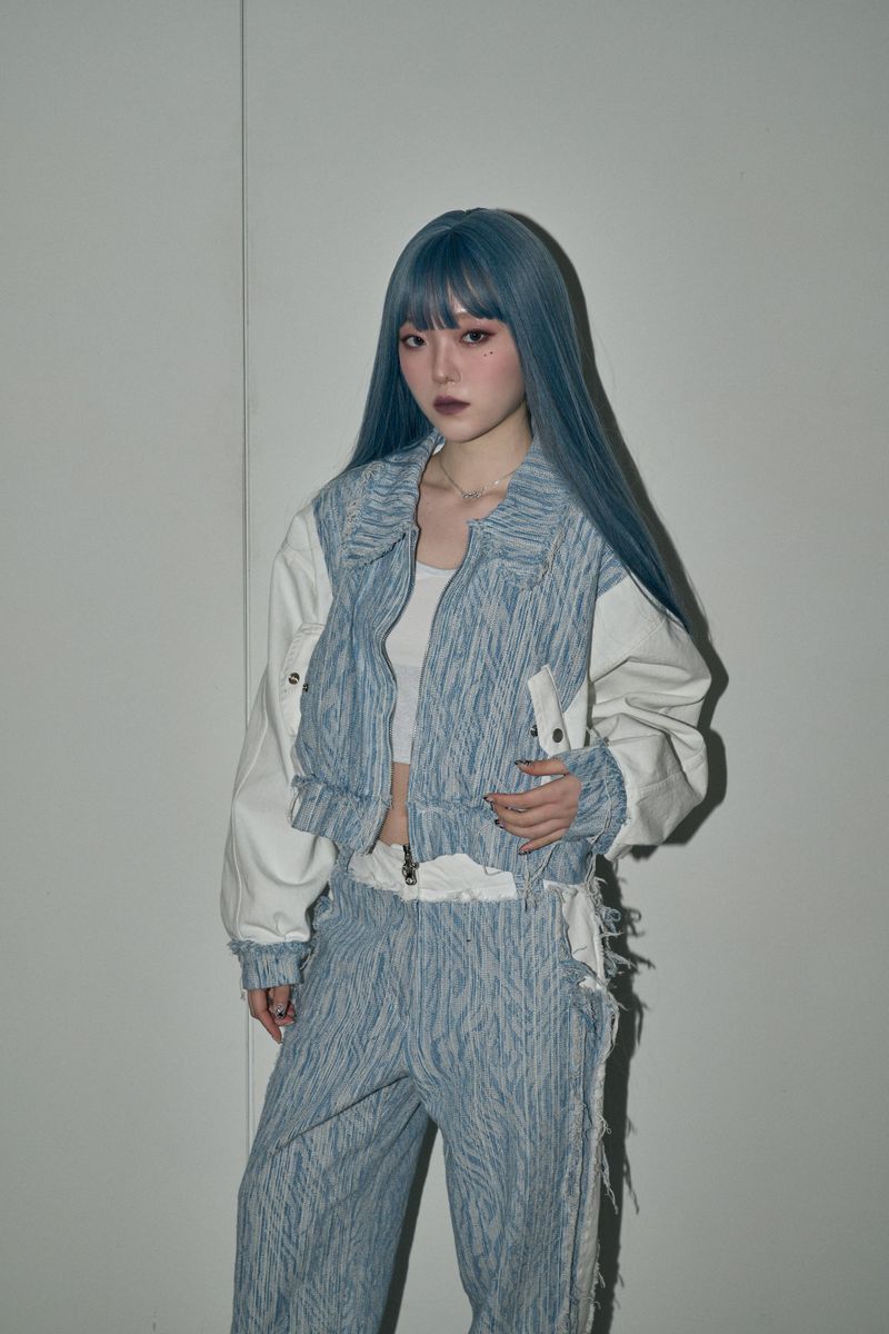 jacquard denim jp - white