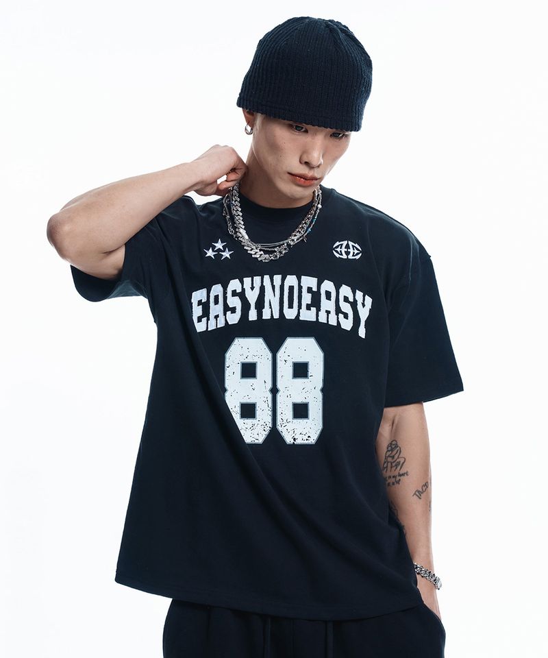 EASY NO EASY(イージーノーイージー)の「88 Football Short Sleeve T-Shirt - BLACK(Tops)」