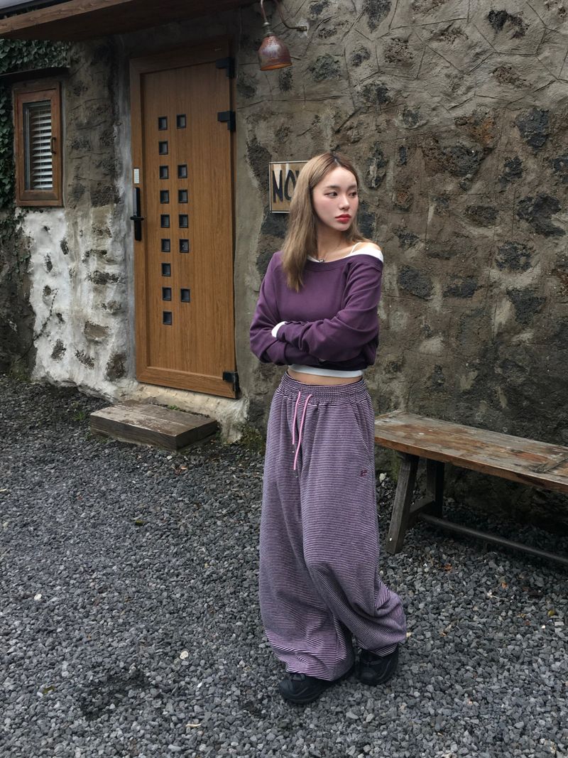 [Ritcore MADE] Striped Terry Wide Pants (3c)