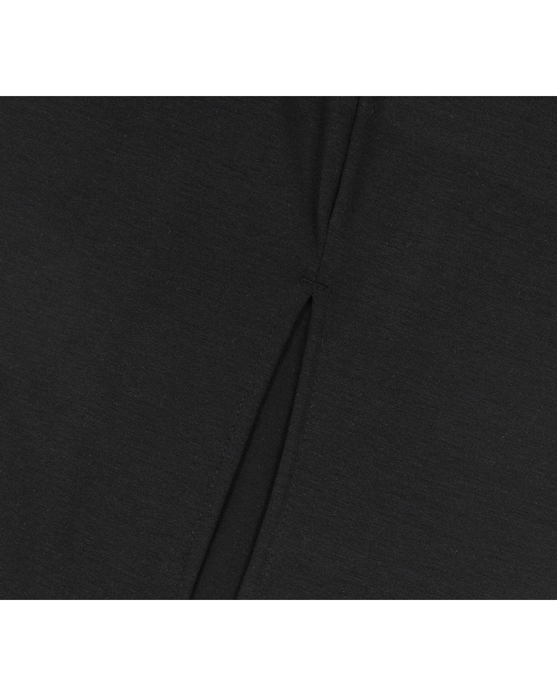 Shirring Layered Slit Skirt _ BLACK